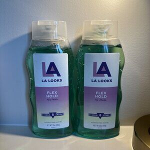 (2) LA LOOKS Hair Gel FLEX HOLD Level 8 Alcohol Free 20oz